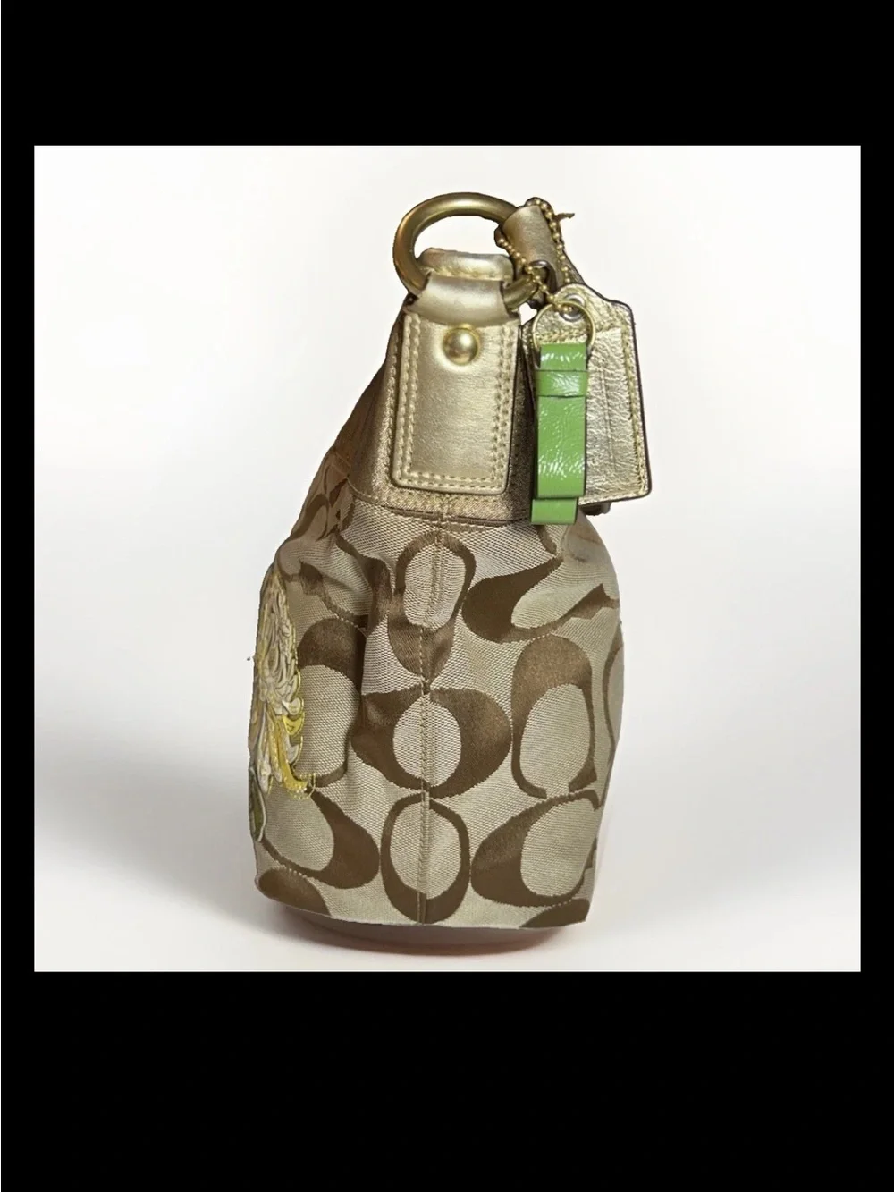 Coach 2008 Limited Edition Chrysanthemum Appliqué Shoulder Bag, Style: (#12200)